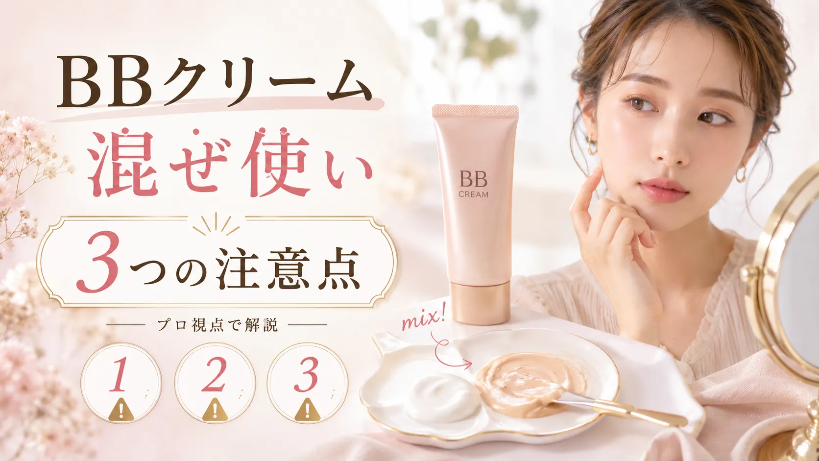 BBクリームを混ぜて使う　　３つの注意点