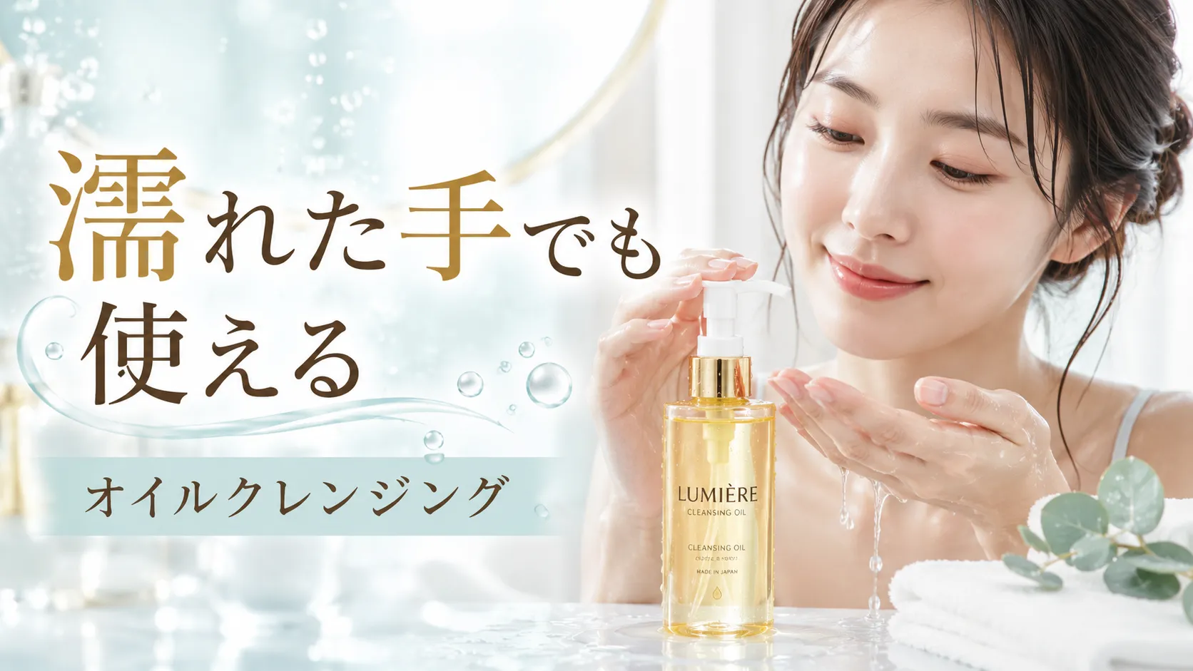 濡れた手でも使える・オイルクレンジング
