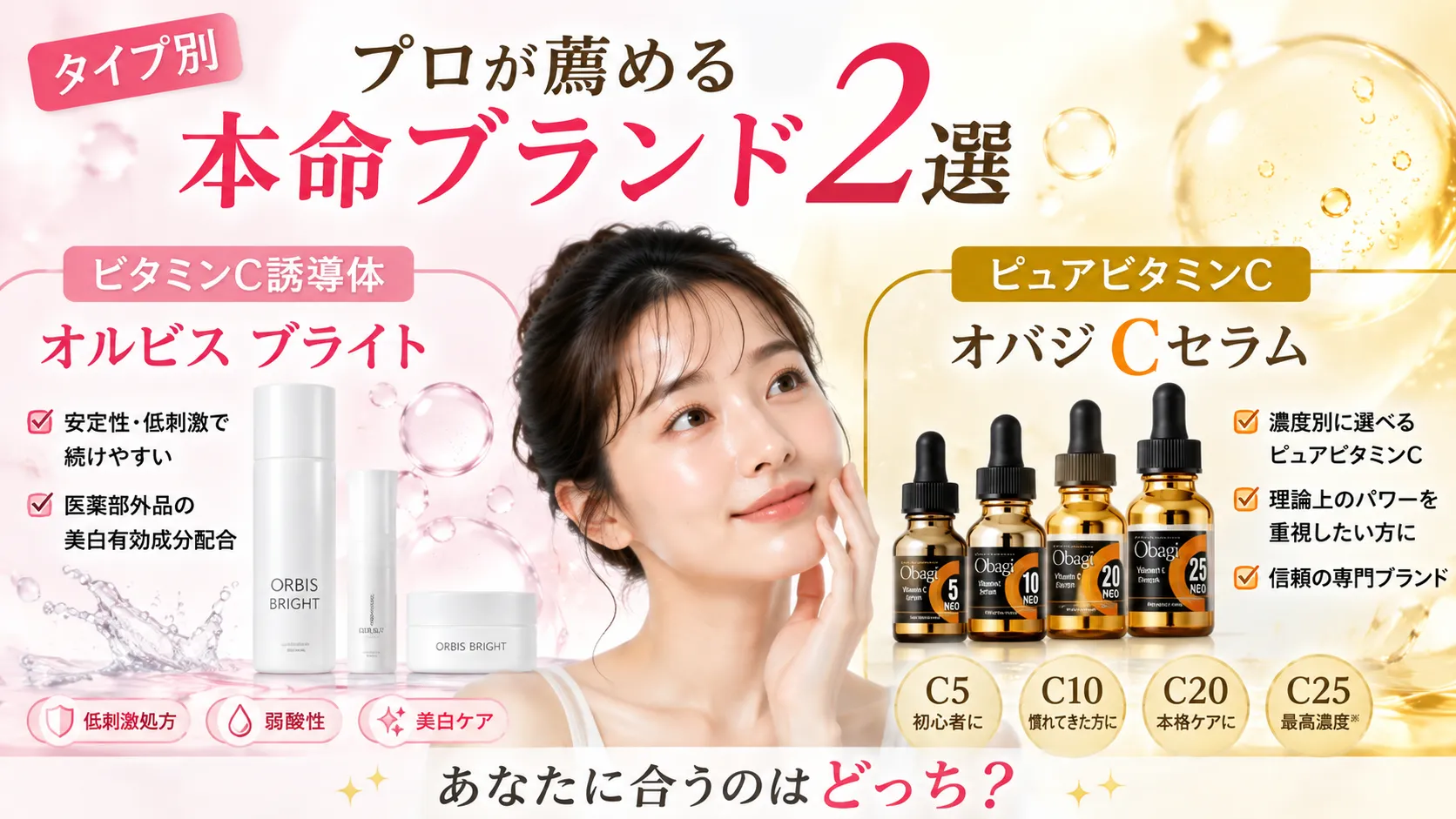 ビタミンC ビタミンC誘導体 タイプ別|プロが薦める本命ブランド2選